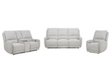 Sylmar Dove Grey 3-piece Chenille Power Reclining Sofa Set - Ornate Home