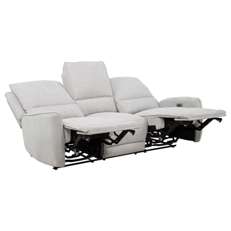 Sylmar Dove Grey 3-piece Chenille Power Reclining Sofa Set - Ornate Home