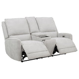 Sylmar Dove Grey 3-piece Chenille Power Reclining Sofa Set - Ornate Home
