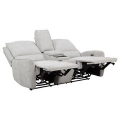 Sylmar Dove Grey 3-piece Chenille Power Reclining Sofa Set - Ornate Home