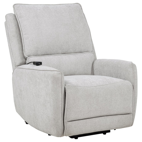 Sylmar Dove Grey Chenille Upholstered Dual Power Lift Recliner - Ornate Home