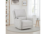 Sylmar Dove Grey Chenille Upholstered Dual Power Lift Recliner - Ornate Home