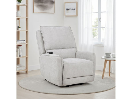 Sylmar Dove Grey Chenille Upholstered Dual Power Lift Recliner - Ornate Home