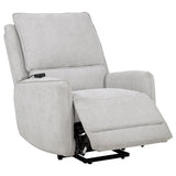 Sylmar Dove Grey Chenille Upholstered Dual Power Lift Recliner - Ornate Home