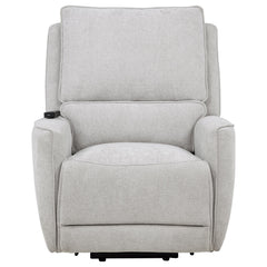 Sylmar Dove Grey Chenille Upholstered Dual Power Lift Recliner - Ornate Home