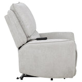 Sylmar Dove Grey Chenille Upholstered Dual Power Lift Recliner - Ornate Home