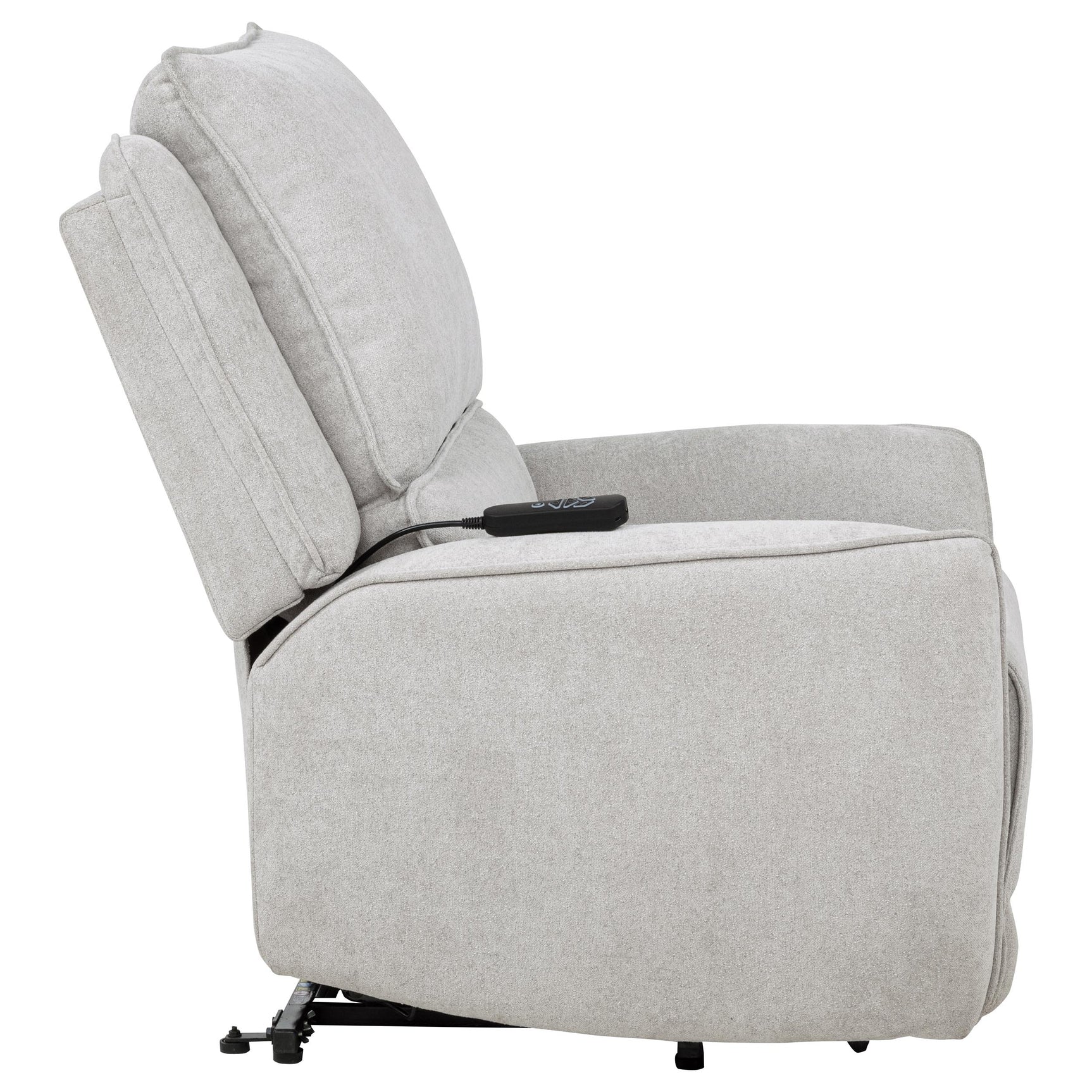 Sylmar Dove Grey Chenille Upholstered Dual Power Lift Recliner - Ornate Home
