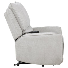 Sylmar Dove Grey Chenille Upholstered Dual Power Lift Recliner - Ornate Home