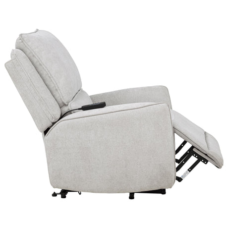 Sylmar Dove Grey Chenille Upholstered Dual Power Lift Recliner - Ornate Home