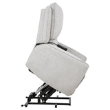 Sylmar Dove Grey Chenille Upholstered Dual Power Lift Recliner - Ornate Home