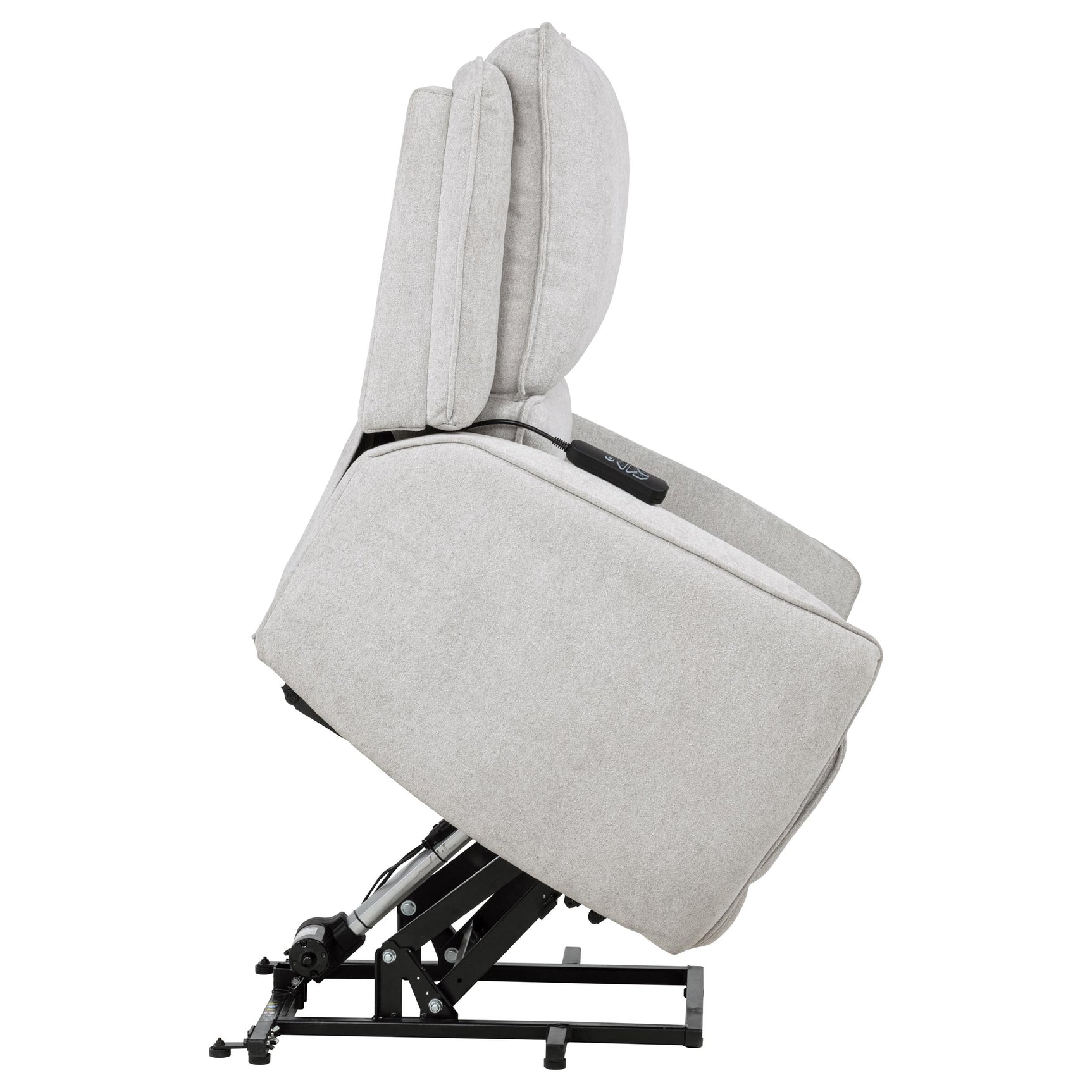 Sylmar Dove Grey Chenille Upholstered Dual Power Lift Recliner - Ornate Home