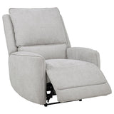 Sylmar Dove Grey Chenille Upholstered Power Recliner - Ornate Home