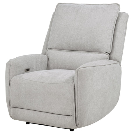 Sylmar Dove Grey Chenille Upholstered Power Recliner - Ornate Home