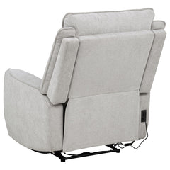 Sylmar Dove Grey Chenille Upholstered Power Recliner - Ornate Home