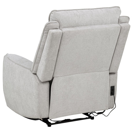 Sylmar Dove Grey Chenille Upholstered Power Recliner - Ornate Home