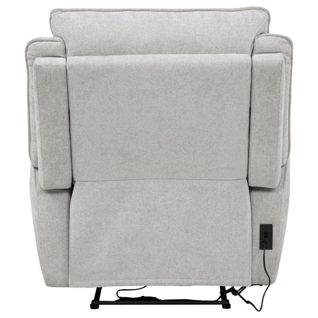 Sylmar Dove Grey Chenille Upholstered Power Recliner - Ornate Home