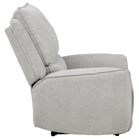 Sylmar Dove Grey Chenille Upholstered Power Recliner - Ornate Home