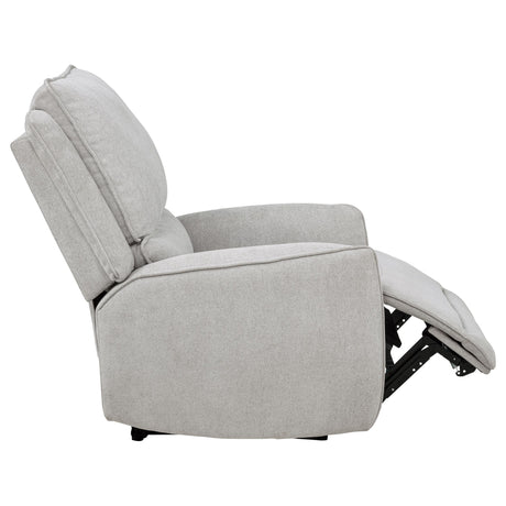 Sylmar Dove Grey Chenille Upholstered Power Recliner - Ornate Home
