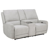 Sylmar Dove Grey Chenille Upholstered Power Reclining Loveseat - Ornate Home
