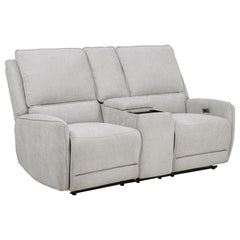 Sylmar Dove Grey Chenille Upholstered Power Reclining Loveseat - Ornate Home