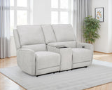 Sylmar Dove Grey Chenille Upholstered Power Reclining Loveseat - Ornate Home