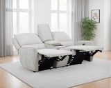 Sylmar Dove Grey Chenille Upholstered Power Reclining Loveseat - Ornate Home