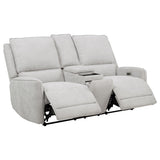 Sylmar Dove Grey Chenille Upholstered Power Reclining Loveseat - Ornate Home