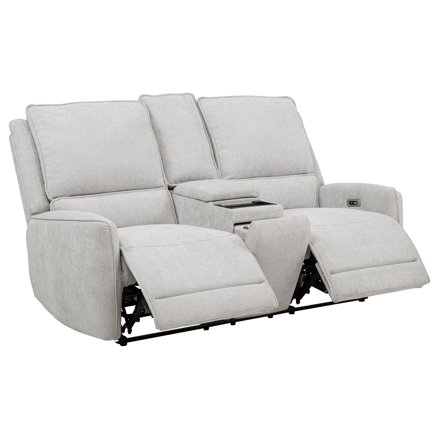 Sylmar Dove Grey Chenille Upholstered Power Reclining Loveseat - Ornate Home