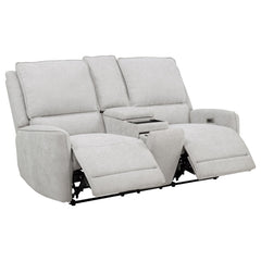 Sylmar Dove Grey Chenille Upholstered Power Reclining Loveseat - Ornate Home