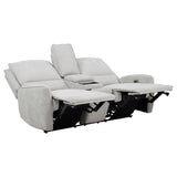 Sylmar Dove Grey Chenille Upholstered Power Reclining Loveseat - Ornate Home
