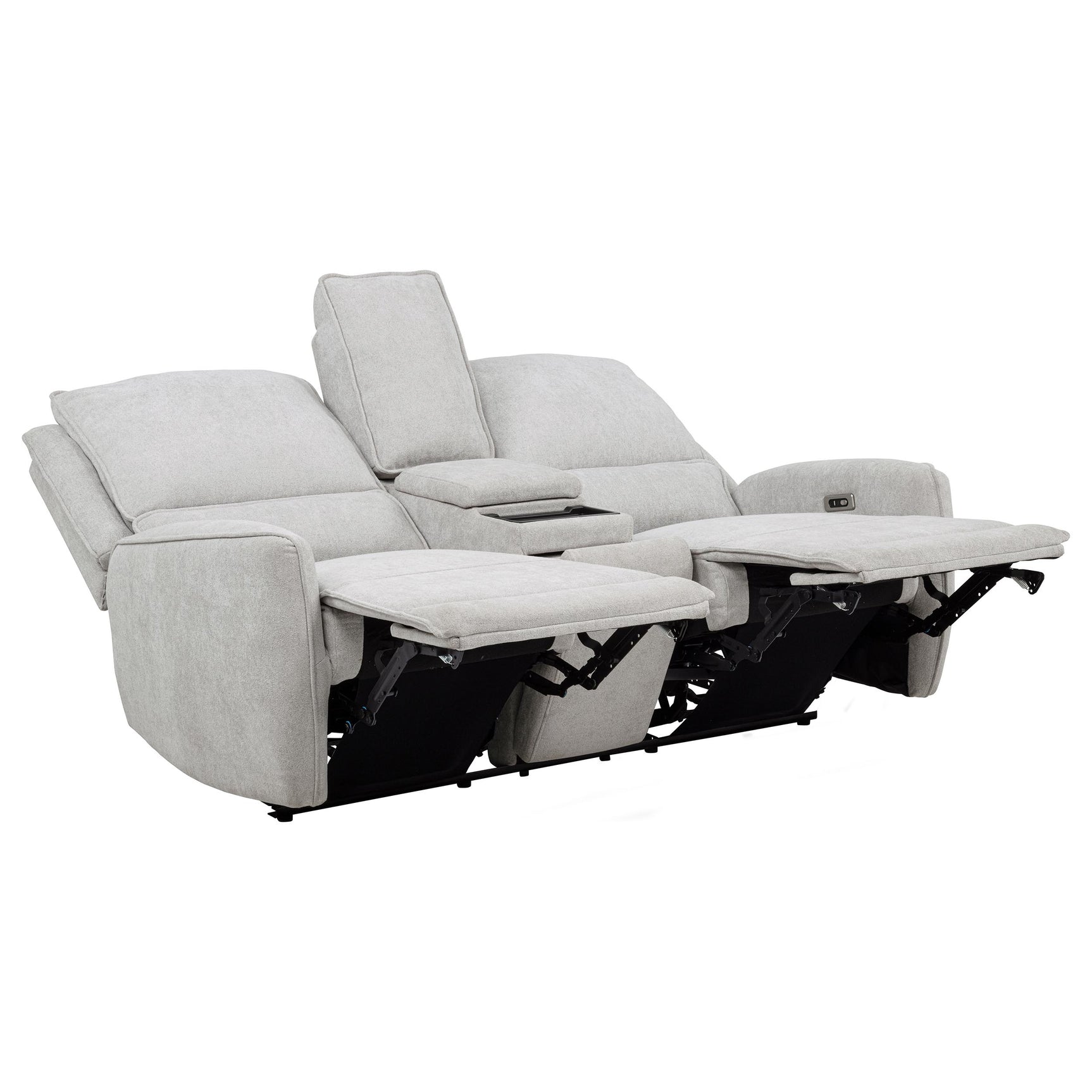 Sylmar Dove Grey Chenille Upholstered Power Reclining Loveseat - Ornate Home