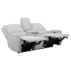 Sylmar Dove Grey Chenille Upholstered Power Reclining Loveseat - Ornate Home