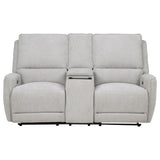 Sylmar Dove Grey Chenille Upholstered Power Reclining Loveseat - Ornate Home