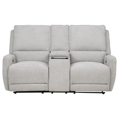 Sylmar Dove Grey Chenille Upholstered Power Reclining Loveseat - Ornate Home
