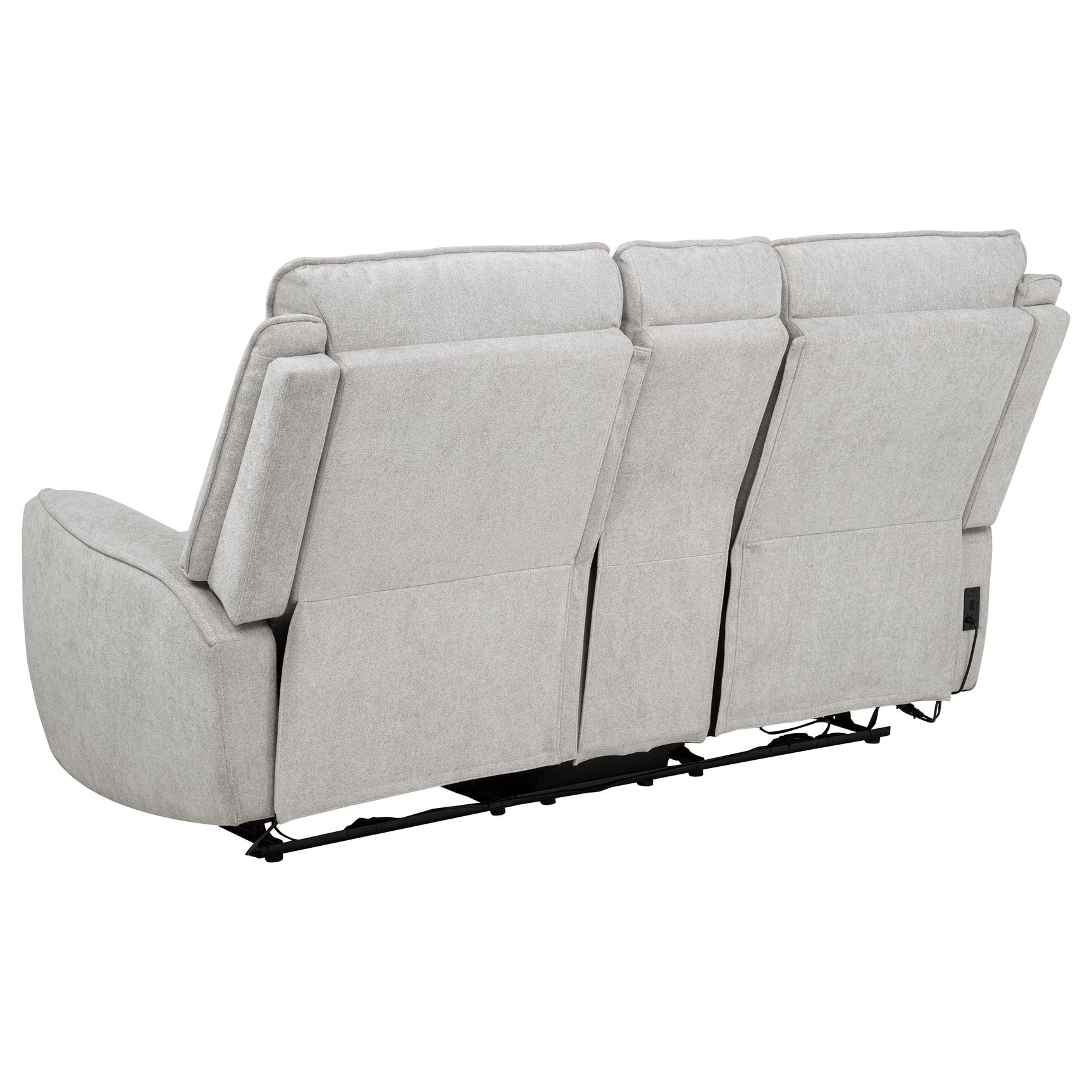 Sylmar Dove Grey Chenille Upholstered Power Reclining Loveseat - Ornate Home