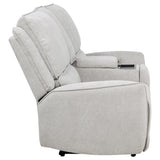Sylmar Dove Grey Chenille Upholstered Power Reclining Loveseat - Ornate Home