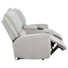 Sylmar Dove Grey Chenille Upholstered Power Reclining Loveseat - Ornate Home