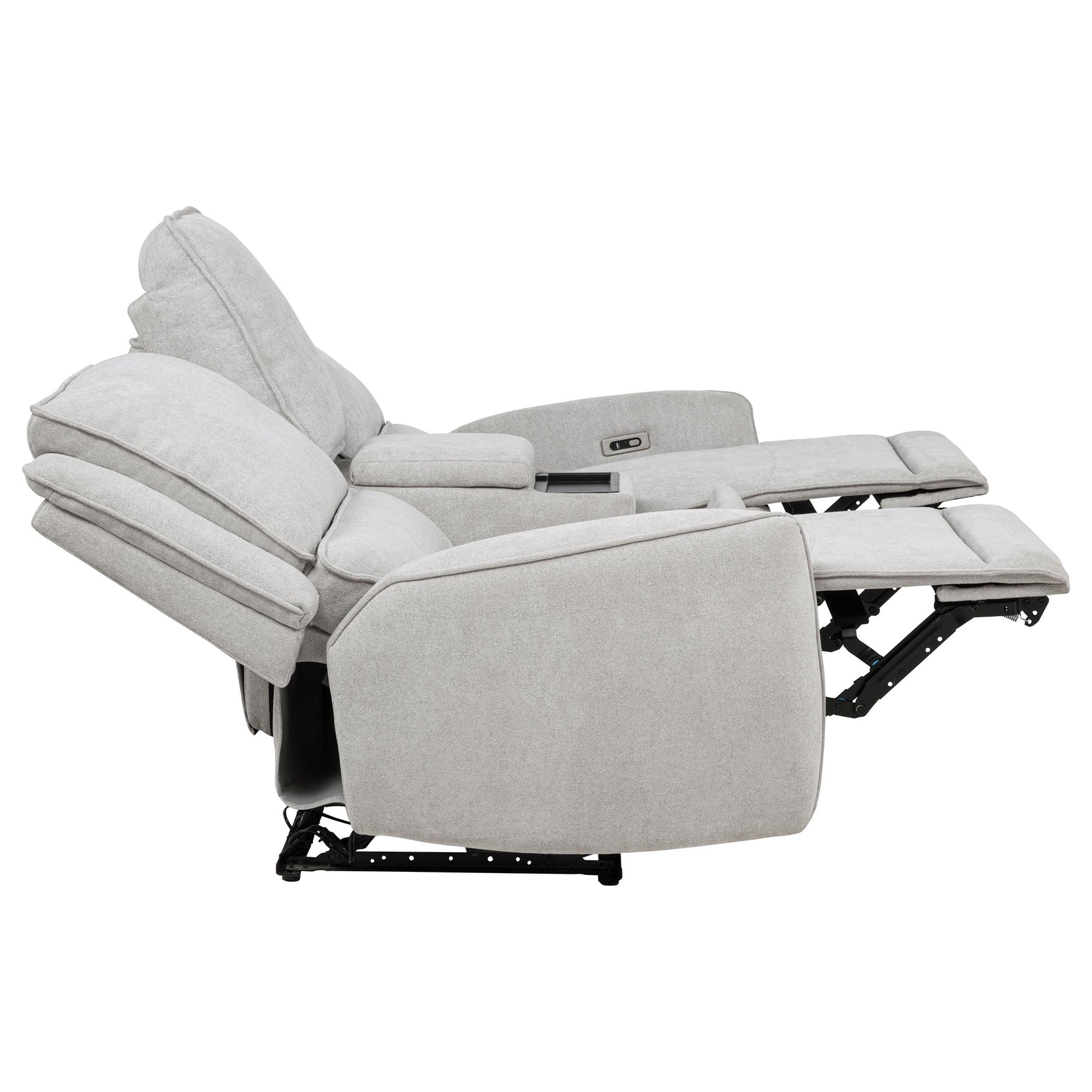 Sylmar Dove Grey Chenille Upholstered Power Reclining Loveseat - Ornate Home