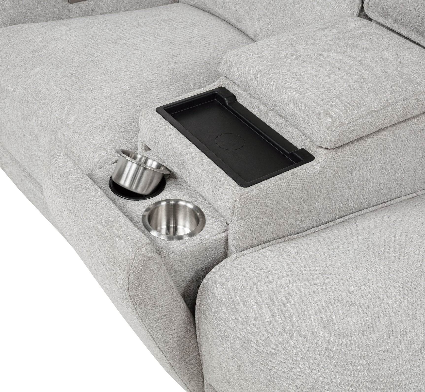 Sylmar Dove Grey Chenille Upholstered Power Reclining Loveseat - Ornate Home