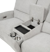 Sylmar Dove Grey Chenille Upholstered Power Reclining Loveseat - Ornate Home