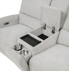 Sylmar Dove Grey Chenille Upholstered Power Reclining Loveseat - Ornate Home