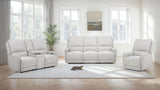 Sylmar Dove Grey Chenille Upholstered Power Reclining Loveseat - Ornate Home