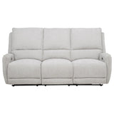 Sylmar Dove Grey Chenille Upholstered Power Reclining Sofa - Ornate Home