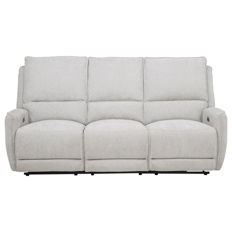 Sylmar Dove Grey Chenille Upholstered Power Reclining Sofa - Ornate Home
