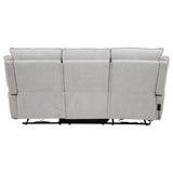Sylmar Dove Grey Chenille Upholstered Power Reclining Sofa - Ornate Home