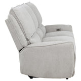 Sylmar Dove Grey Chenille Upholstered Power Reclining Sofa - Ornate Home