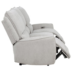 Sylmar Dove Grey Chenille Upholstered Power Reclining Sofa - Ornate Home