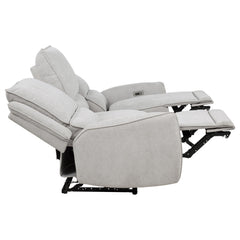 Sylmar Dove Grey Chenille Upholstered Power Reclining Sofa - Ornate Home