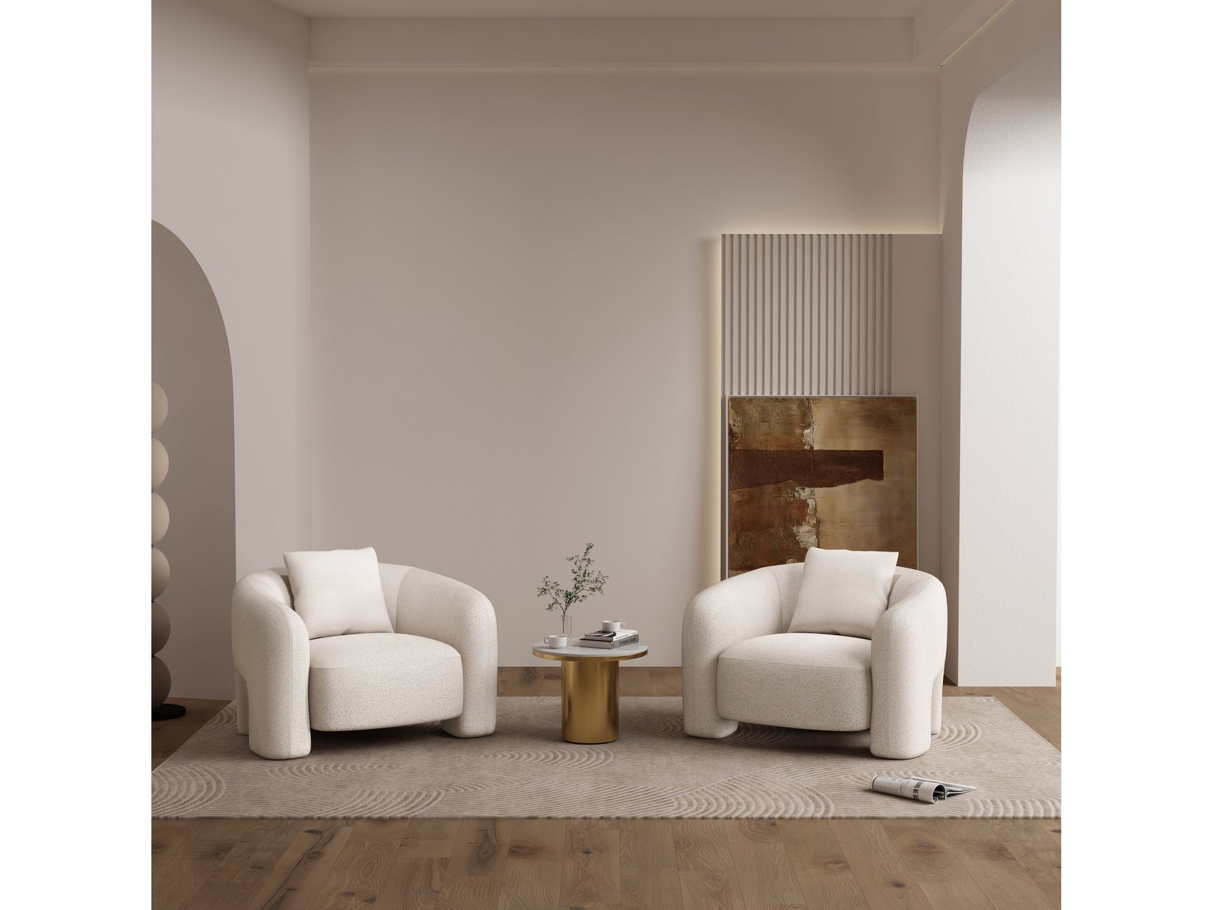 Sylvia Accent Chair in Angora (set of 2) - Ornate Home