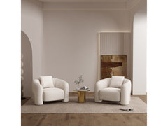 Sylvia Accent Chair in Angora (set of 2) - Ornate Home